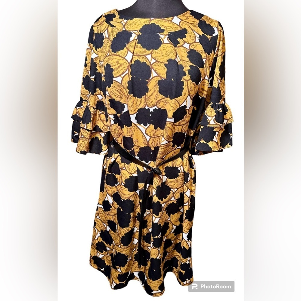 NWT Molly Bracken premium size large saffron yellow dress - Picture 2 of 10